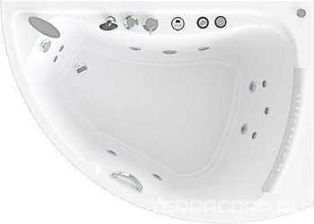 Акриловая ванна Radomir Альбена Лечебный Chrome 168x120 правая с пультом| 168x120x48