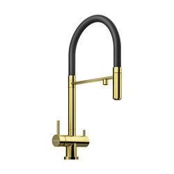 Смеситель Omoikiri Kanto PVD-LG для кухонной мойки| 15x49x24