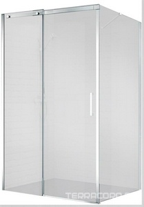 Душевое ограждение 1200x800х1950мм, прямоуг., сдвижная дверь, боковая стенка, правая/левая, (стекло прозрачн.8мм, фурн.цв.хром), Acqua ZZ BelBagno ACQUA ACQUA-AH-1-120/80-C-Cr