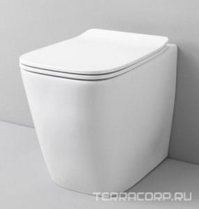 Унитаз напольный, пристенный 36х52см, безободковый, без сиденья, горизонт.слив, монтаж со скрытым в стене бачком, крепёж в компл., (цв. белый),  ZZ ArtСeram A16 ASV004 01; 00