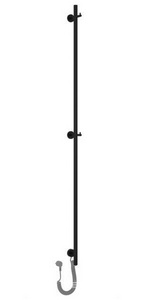 Полотенцесушитель " 1650" 5x165x12.26 см, электрический, Матовый ЧЁРНЫЙ, крепления в компл. ZZ Сунержа Аскет 31-0850-1650