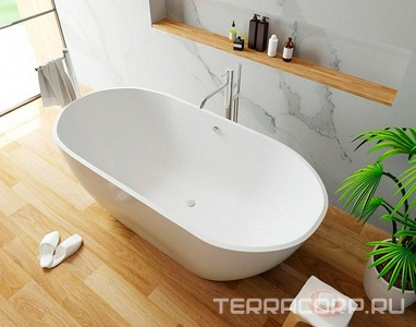 Ванна отдельно стоящая из искусственного камня Эстет Майами ФР-00006013, БЕЗ слива-перелива, ZZ Эстет майами ФР-00006013
