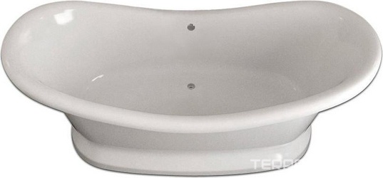 Ванна из искусственного камня Фэма Габриэлла белая на подиуме| 187x84x43