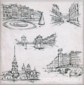 Керамическая плитка Kerama Marazzi Марчиана Декор  SpB A593 20x20 Белый 