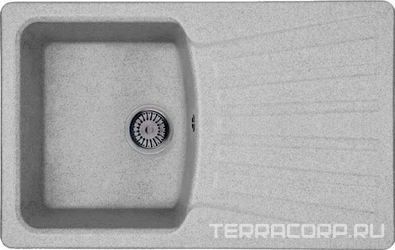 Мойка кухонная Whinstone Веста 1B 1D серый| 50x80x19
