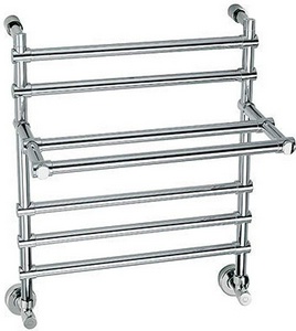 Полотенцесушитель с полочкой Art.452/5/500CR (цв. хром/золото) 628х500мм (ГВС), Margaroli ZZ Margaroli Sole 452/5/500 (CR+GL+Пл)