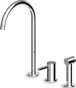 Смеситель для кух.мойки, на 3 отв., с вытяжной лейкой, (цв.хром),  ZZ Zucchetti Pan ZP6278