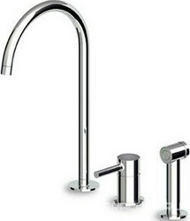 Смеситель для кух.мойки, на 3 отв., с вытяжной лейкой, (цв.хром), Pan ZZ