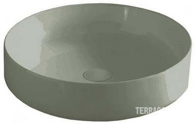 Раковина накладная на столешницу, круглая d48хh12,5см, без отв.д/смесит., без перелива, (цв.grey olive), Cognac ZZ