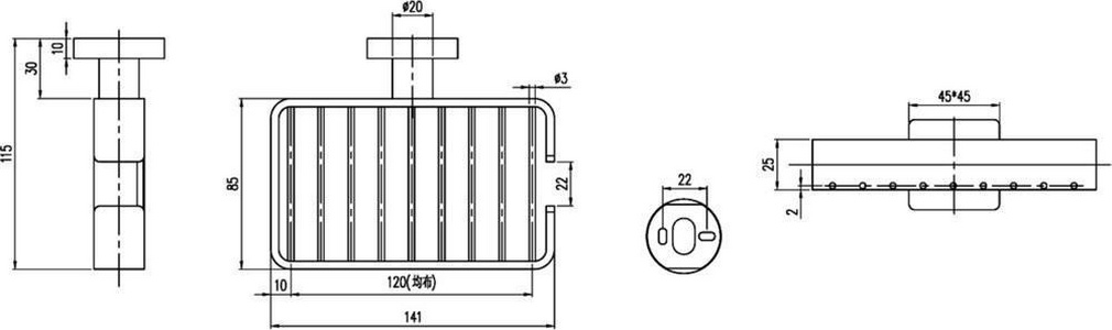 Мыльница-решетка настенная, (цв.черный матовый),  ZZ Villeroy & Boch Elements – Striking TVA152008000K5