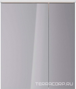 Зеркало-шкаф   70х80 см 2-х дверный, с козырьком-подсветкой, с розеткой, ца. белый, ZZ Lemark ZENON LM70ZS-Z