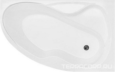 Ванна акриловая "Ливадия", 1600х1000 мм, правая, БЕЗ каркаса, слива-перелива и панели, белая ZZ