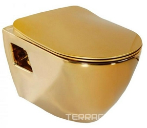 Унитаз подвесной Creavit Single TP325 золото| 50x35x34