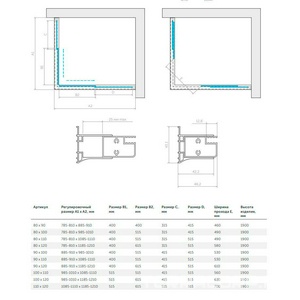 Душевое ограждение , 1200x1100x1900 мм,  профиль золото, стекло фея, БЕЗ поддона ZZ Vegas Glass ZA-F ZA-F 120*110 09 R03