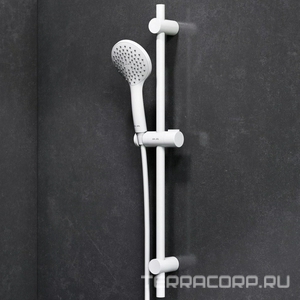 Душевой набор  (ручн.душ 1 ф-ция d 110 мм, штанга 700, шланг 1 750 мм, белый, шт.), цв. белый, ZZ AMPM Gem F0190033