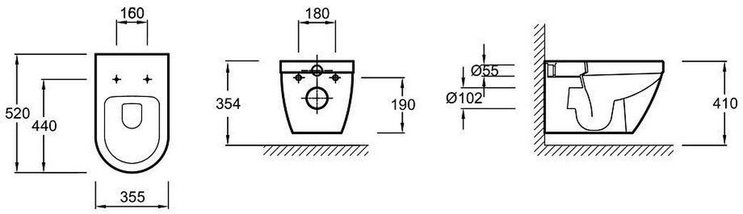 Подвесной унитаз  RODIN+ Rimless, БЕЗ крышки-сиденья (E23280-00), цв. белый Jacob Delafon Rodin+ EDY102-00