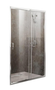 Дверь для душа, в нишу (1200-1350)хh1900мм, сдвижная, 1 дверь, 1 неподв.секция, правая/левая, (стекло рифленое Punto 5мм, фурн.цв.хром),  ZZ BelBagno Unique UNIQUE-BF-1-120/135-P-Cr