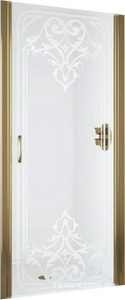 Дверь в нишу , 80*190 см, универсальное, профиль бронза, рисунок прозрачный стекло матовое, покрытие BriteGuard, ZZ Vegas Glass EP ЕР 80 05 ARTDECO D1 + BriteGuard