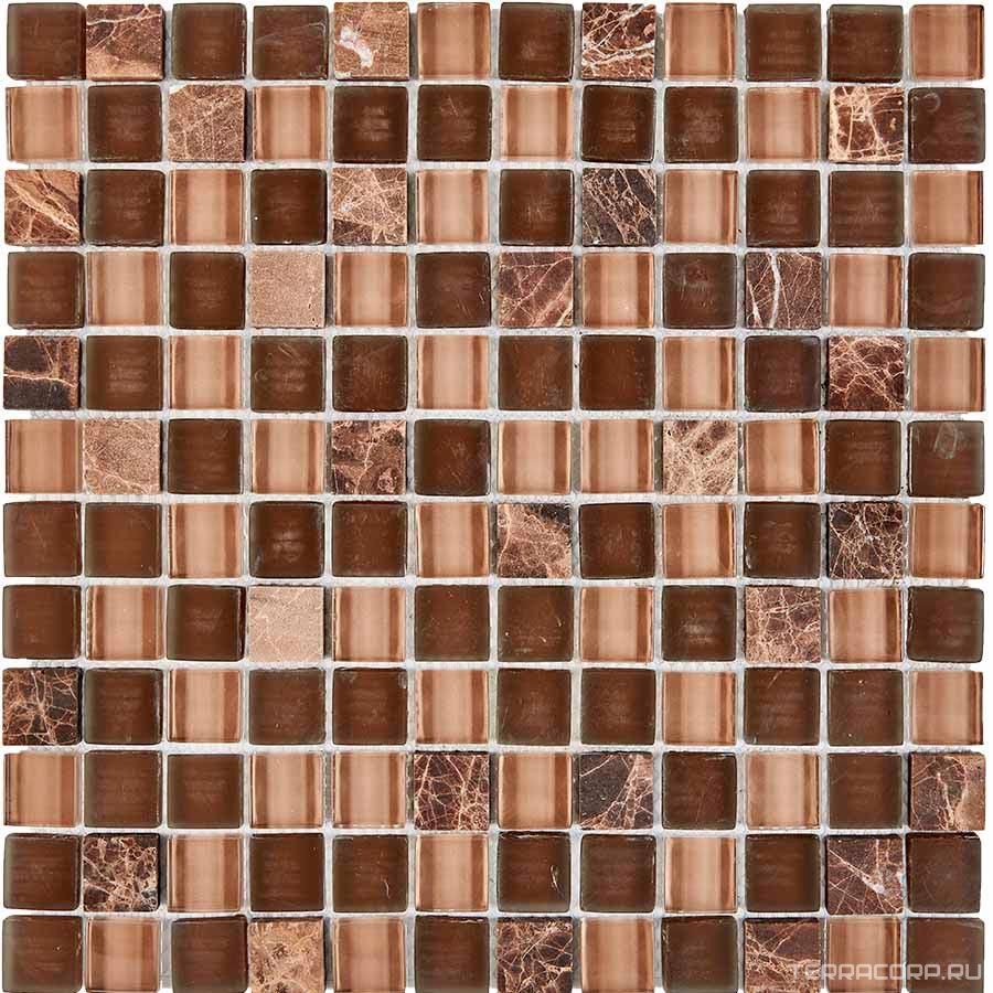 Мозаика Мастера Керамики Glass 723 из мрамора и стекла (чип 23x23) 30х30 n/a, фото 3