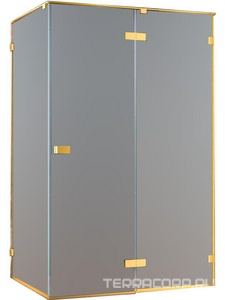 Душ.уголок 1200х1000хh1970мм, прямоуг., распашная дверь с неподв.сегм. и бок.стенкой, Прав/Левый, (стекло прозр.8мм, проф.цв.черный),  ZZ Cezares Bellagio BELLAGIO-AH-1-120/100-C-NERO