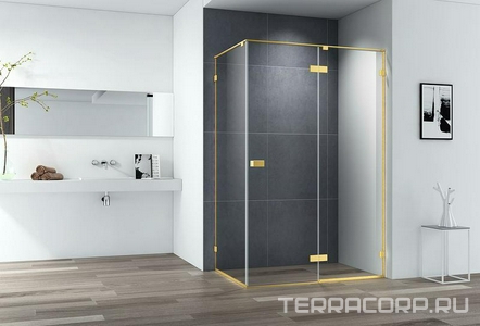 Душ.уголок 1200х1000хh1970мм, прямоуг., распашная дверь с неподв.сегм. и бок.стенкой, Прав/Левый, (стекло прозр.8мм, проф.цв.черный),  ZZ Cezares Bellagio BELLAGIO-AH-1-120/100-C-NERO