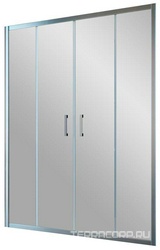 Дверь в нишу Z2P, 170*190 см, двухстворчатая раздвижная, профиль хром глянец, стекло сатин ZZ