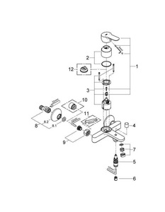 Смеситель для ванны и душа, однорычажный, БЕЗ душ.гарн., хром Grohe BauEdge 23334000
