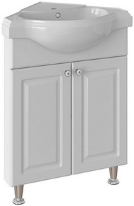 Тумба напольная, угловая, ""-60 см, БЕЗ раковины, цвет белый ZZ Runo Классик 4162
