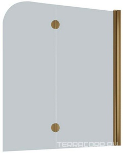 Шторка на ванну 120*140 см, правая, профиль бронза, стекло прозрачное ZZ Vegas Glass E2V E2V 0120 05 01 прав.