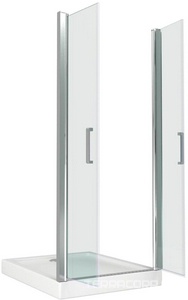 Двери распашные (2 ств.) Пандора SD 1000*1850 , стекло прозрач. профиль хром Good Door PANDORA ПД00057