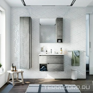 Шкаф-пенал подвесной STWORKI  30*30*160, дуб рошелье, цв. темное дерево, ZZ STWORKI Карлстад 00249993