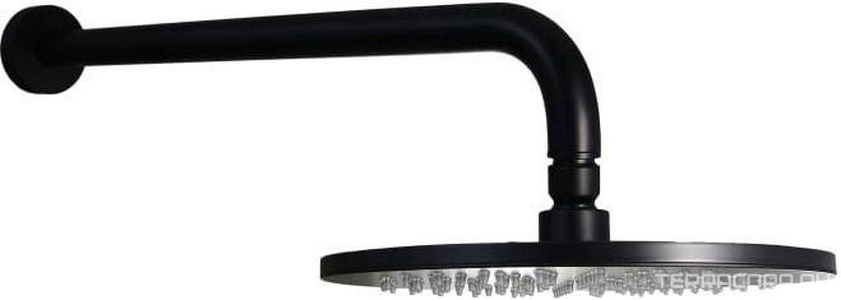 Душ верхний, стационарный, круглый d225мм, G 1/2, антикальц., (латунь цв.черный матовый), Master ZZ Paffoni Универсал ZSOF074NO