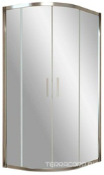 Душевое ограждение ZS-F 110*100*1900 мм, полукруглое, профиль хром глянцевый, стекло "шиншила", БЕЗ поддона, БЕЗ покрытия ZZ