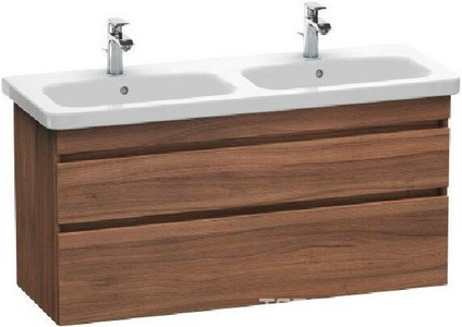 Тумба 1230хh448х610мм, д/двойной раковины 1300мм, 2 выдвижн. отделения, крепеж в компл., (цв.орех натуральный),  ZZ Duravit DuraStyle DS 64980 7979