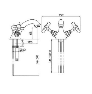 Смеситель для раковины, с д/к, (цв. бронза),  ZZ Gaia Victoria RN 534 BR