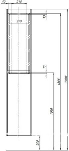 Шкаф-пенал для ванной Aquanet  35 белый, ZZ Aquanet Nova Lite 242266