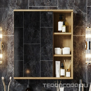 Зеркало-шкаф Onika  60.00У, без подсветки, с полкой и креплениями в комплекте,  дуб галифакс (светлое дерево), ZZ Onika Легран 206071 / к.т.437154