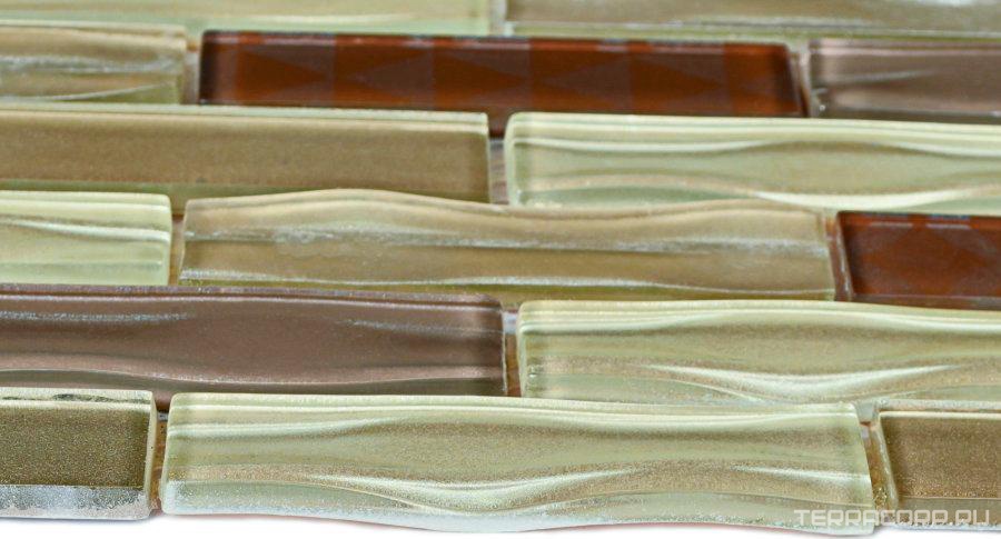 Мозаика Bonaparte Мозаика стеклянная Optima Brown (23x98x6) 30x30 Комбинированный, фото 4