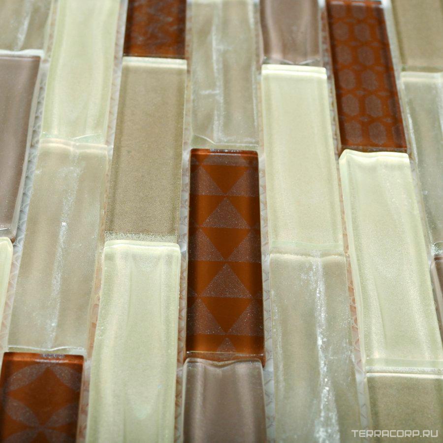 Мозаика Bonaparte Мозаика стеклянная Optima Brown (23x98x6) 30x30 Комбинированный, фото 5