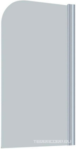 Шторка на ванну 75*140 см, профиль мат. хром, стекло "мастер каре" ZZ Vegas Glass EV EV 0075 07 04 правая