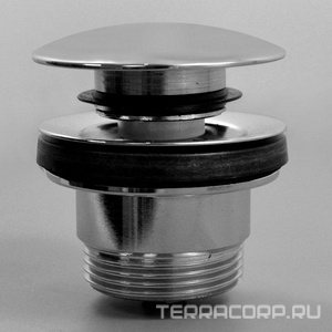 Пробка для сливного отверстия раковины, нажимная, G 1 1/4, для раковин с переливом и без перелива, (цв. хром), Hansgrohe ZZ Hansgrohe Универсал 50100000