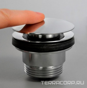 Пробка для сливного отверстия раковины, нажимная, G 1 1/4, для раковин с переливом и без перелива, (цв. хром), Hansgrohe ZZ Hansgrohe Универсал 50100000