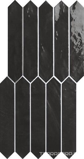 Керамическая плитка APE Ceramica Switch On Graphite Gloss 4,3x24,3 Черный, фото 4