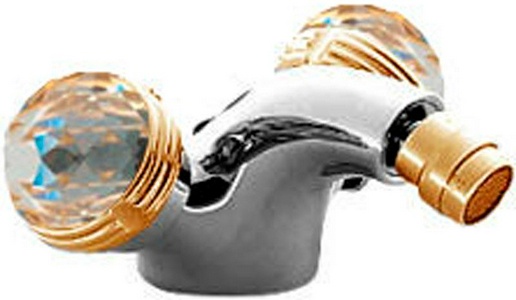 Смеситель для биде, с д/к, (цв. хром/золото),  XX 3M Okay Swarovski 4624 CD
