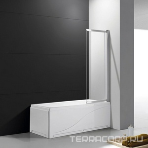 Штора на ванну, 2-х секц., раздвижная, (правая/левая), 800хh1500мм, (проф. хром, стекло 5мм прозрачное),  ZZ Cezares Slider SLIDER-VF-11-80/150-C-Cr