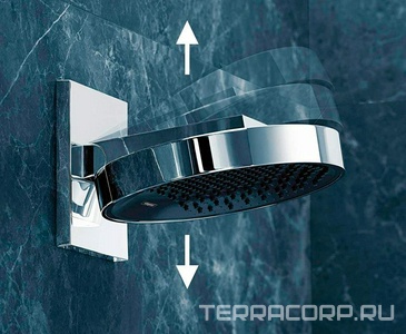 Верхний душ d360мм, 3 типа струи, с настенным креплением, без встр.часть арт.01800180, (цв.хром), HG  360 3jet ZZ Hansgrohe Rainfinity 26234000