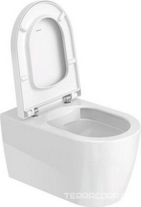 Унитаз подвесной, 375х570мм, безободковый, (без сиденья), крепл. в компл.,  ZZ Duravit ME by Starck 252909 00 00