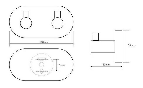Крючок двойной (цв. черный матовый),  ZZ Bemeta Dark 104405200