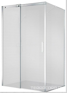 Душевое ограждение 1400x900х1950мм, прямоуг., сдвижная дверь, боковая стенка, правая/левая, (стекло прозрачн.8мм, фурн.цв.хром), Acqua ZZ BelBagno ACQUA ACQUA-AH-1-140/90-C-Cr