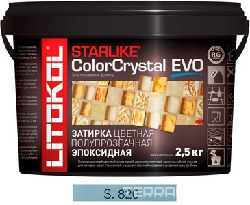 Затирка Starlike Color Crystal EVO AZZURRO TAORMINA S.820  2,5 кг. ZZ Litokol Starlike EVO S820/2,5